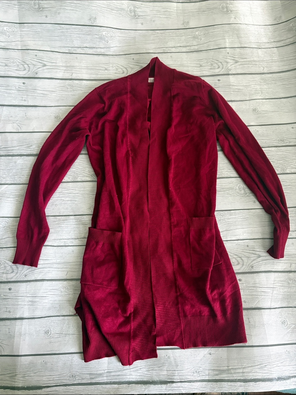 Active USA Deep Wine Open-Front Women's Cardigan